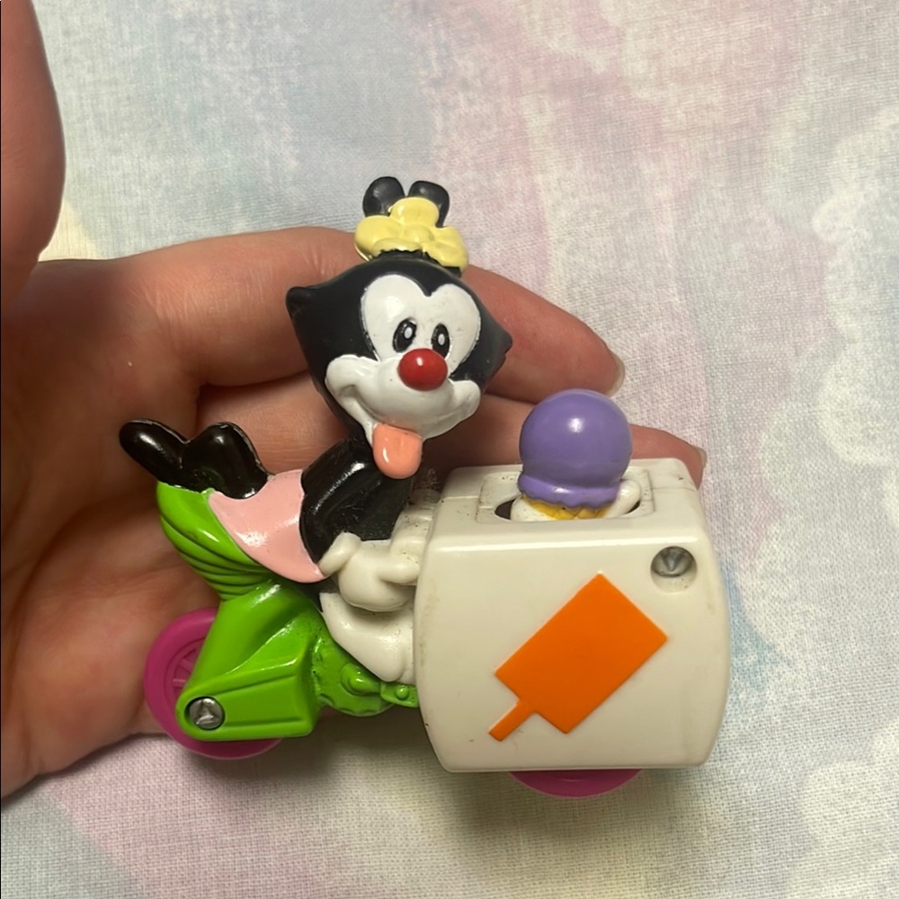 1993 Animaniacs Cartoon Character Toy on Green Scooter